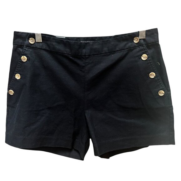 NWT Banana Republic Black 4"‎ Shorts Button Details Nautical Preppy Size 4 - Picture 1 of 7